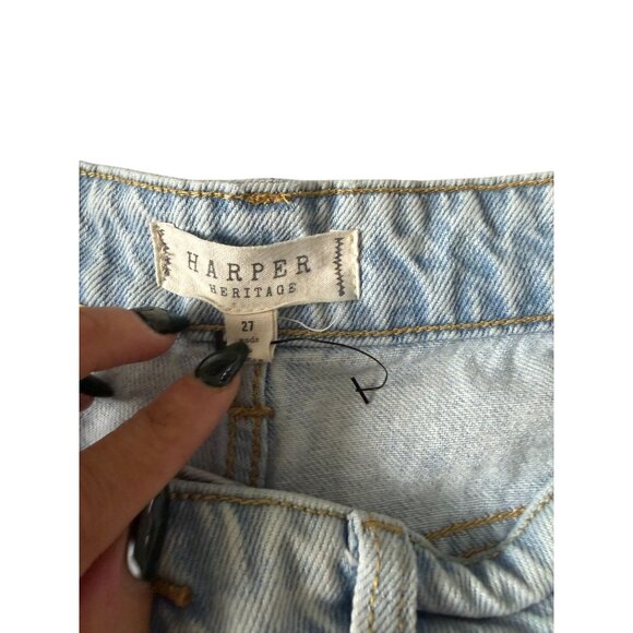 HARPER HERITAGE Light Wash Distressed Denim Shorts Size 27 NEW NWOT - Picture 3 of 5